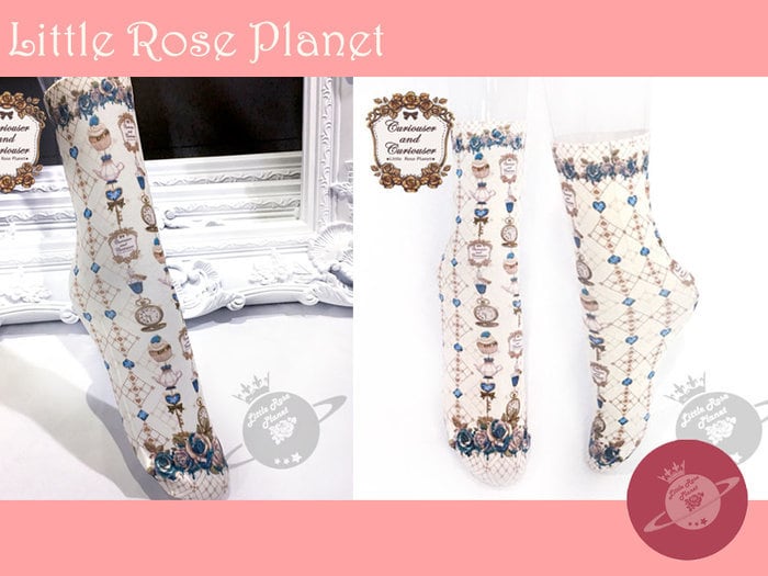【Little Rose Planet】Curiouser and Curiouser Alice Crew Socks